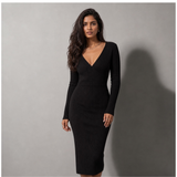 Overwater Oasis Ribbed Wrap Midi Dress