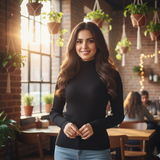 Slim-Fit Turtleneck Top