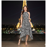Bold Animal Print Sleeveless Party Dress