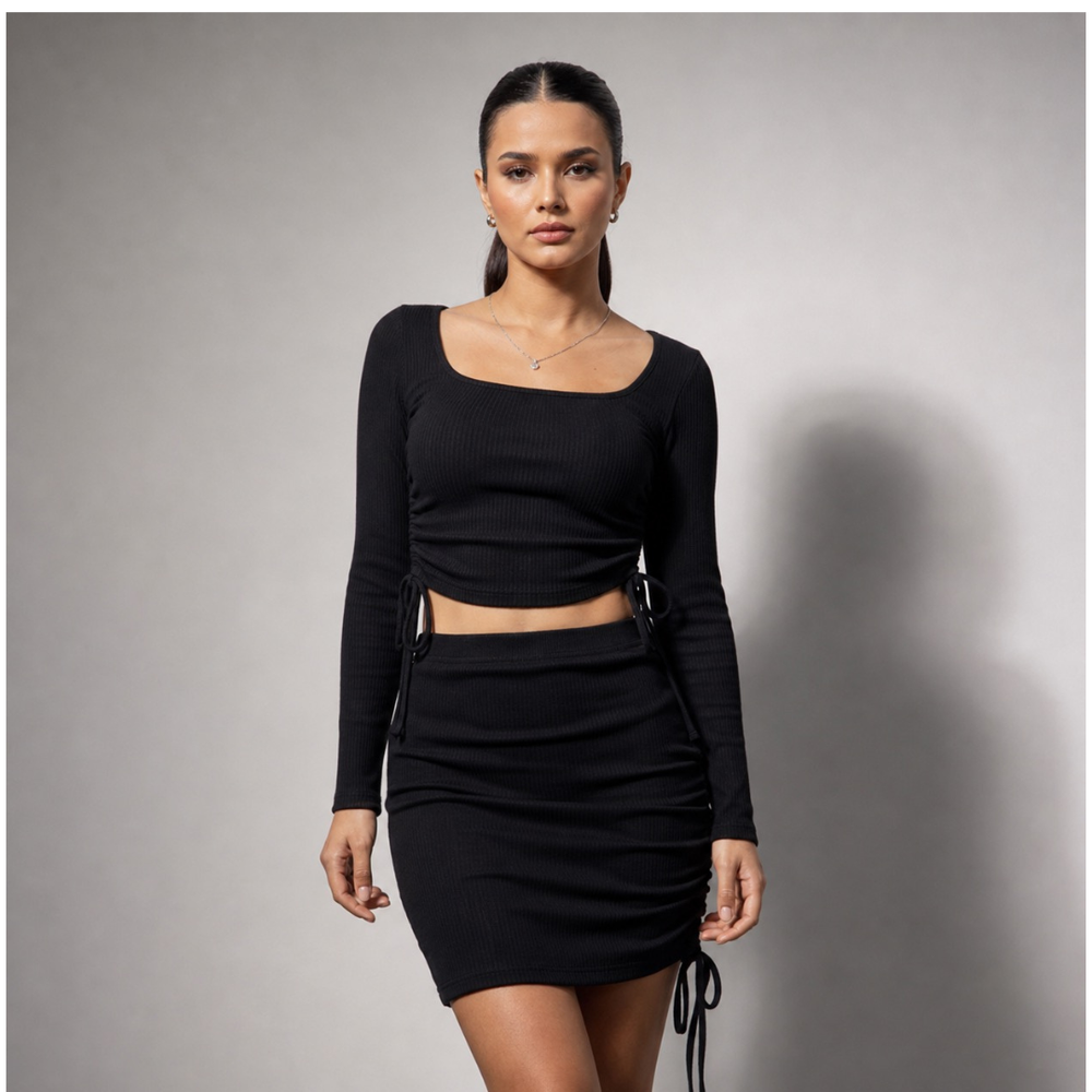 Seamless Drawstring BodyconTop