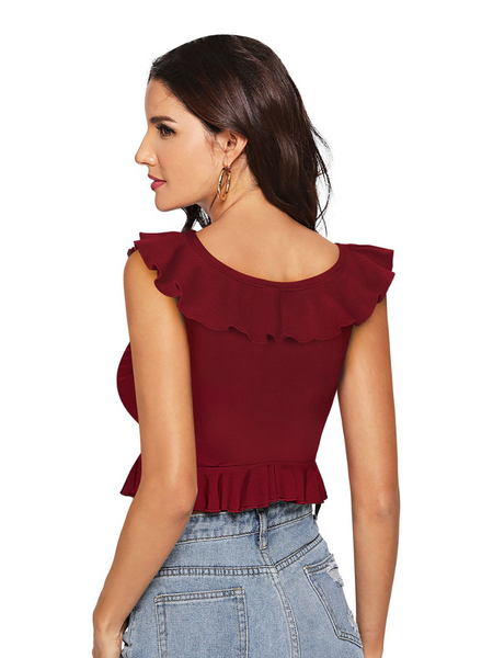 Ruffle Tie-Up Crop Top DNK