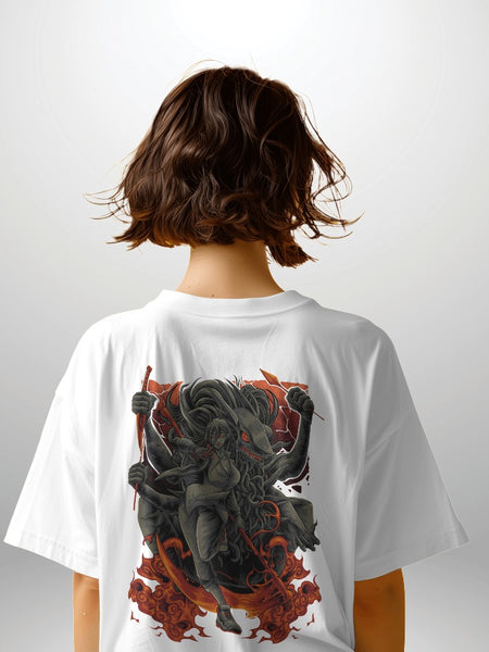Backbencher Women’s Printed Oversized T-Shirt (Blood Dragon Edition) INK
