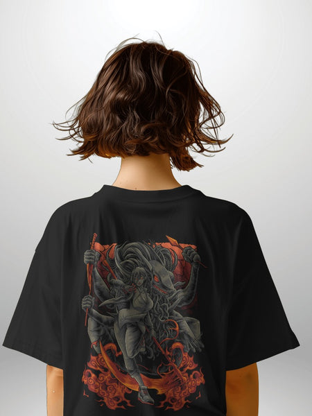 Backbencher Women’s Printed Oversized T-Shirt (Blood Dragon Edition) INK