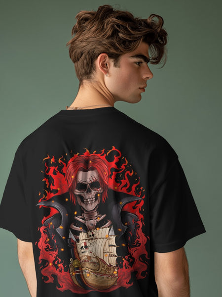 Backbencher Premium Men's Oversized T-Shirt (Printed - RED Edition) INK