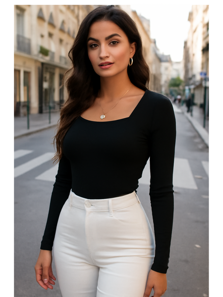 Neck Ribbed Top DNK