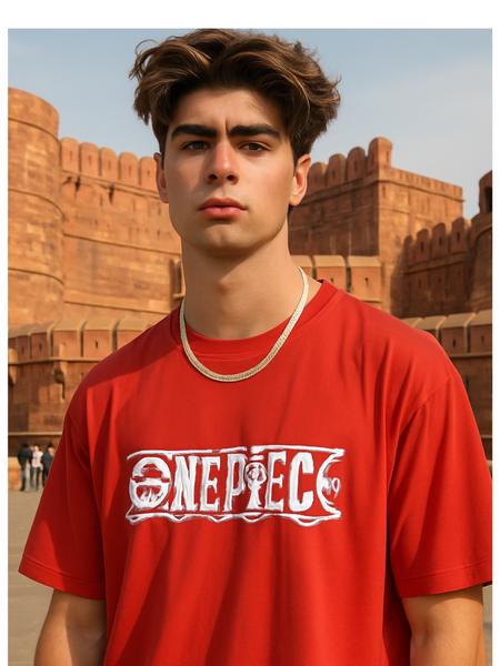 Backbencher Men’s Printed Oversized T-Shirt (One Piece Edition) INK