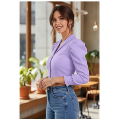 White Ruffled V-Neck Cropped Top DNK