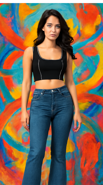 Trendy Polyester Knitting Crop Top – Stylish, Breathable & Versatile Women's Fashion DNK