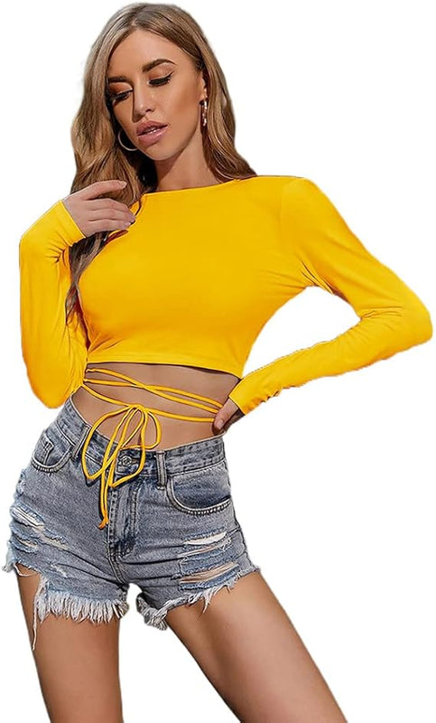 Luxe Backless Tie-Back Crop Top DZ-5