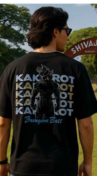 Backbencher Men’s Printed Oversized T-Shirt (Kakarot Edition) INK