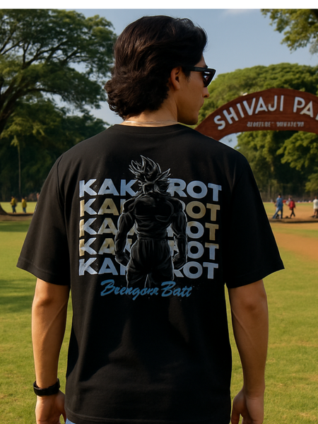Backbencher Men’s Printed Oversized T-Shirt (Kakarot Edition) INK