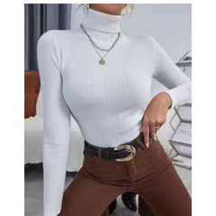 Slim-Fit Turtleneck Top-DZ 14