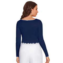 Tangerine Wave-Stitch Crop Top- DNK