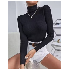 Slim-Fit Turtleneck Top-DZ 14