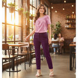 Classic Plum Ankle Length Trouser
