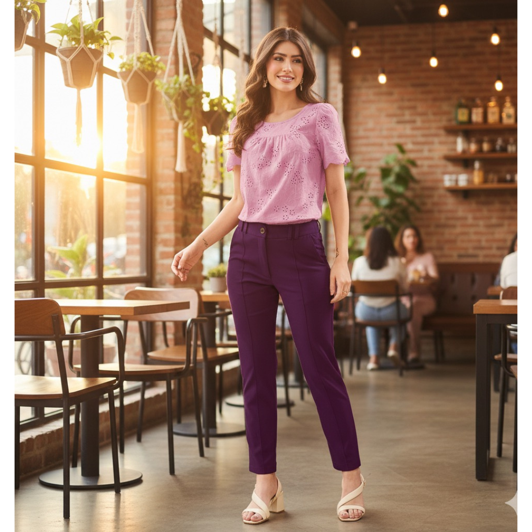 Classic Plum Ankle Length Trouser