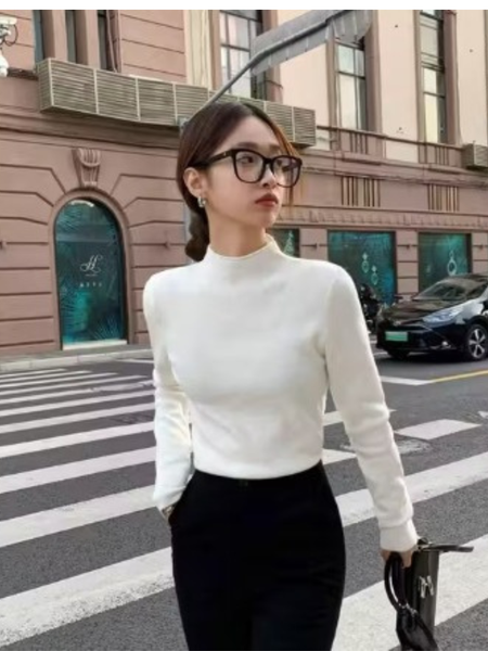 Slim-Fit Turtleneck Top-DZ 14