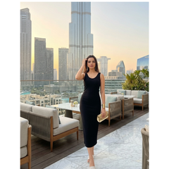 Rustic Charm Side-Slit Knit Dress-DZ21