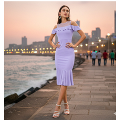 Ocean Mist Ruffle Mermaid Dress -DNK