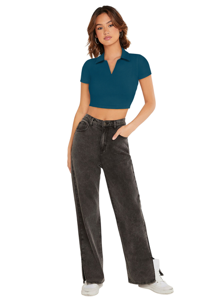 Urban Chic Polo Crop Top