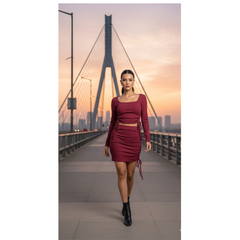 Seamless Drawstring BodyconTop -DZ-15