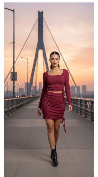 Seamless Drawstring BodyconTop
