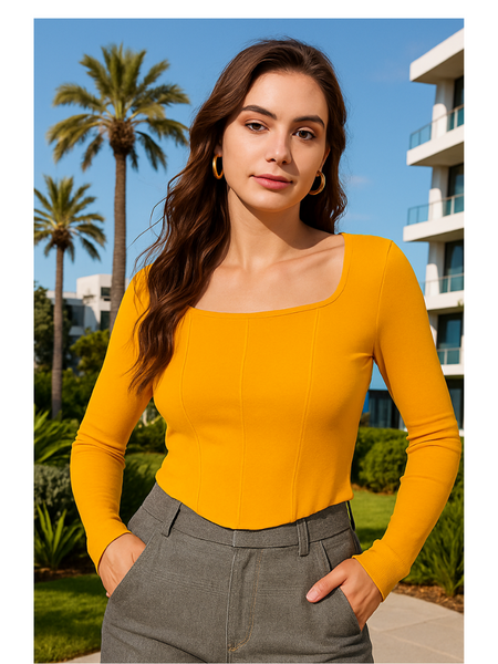 Chic Square Neck Corset Top – Trendy, Flattering & Stylish Bustier for Women DNK