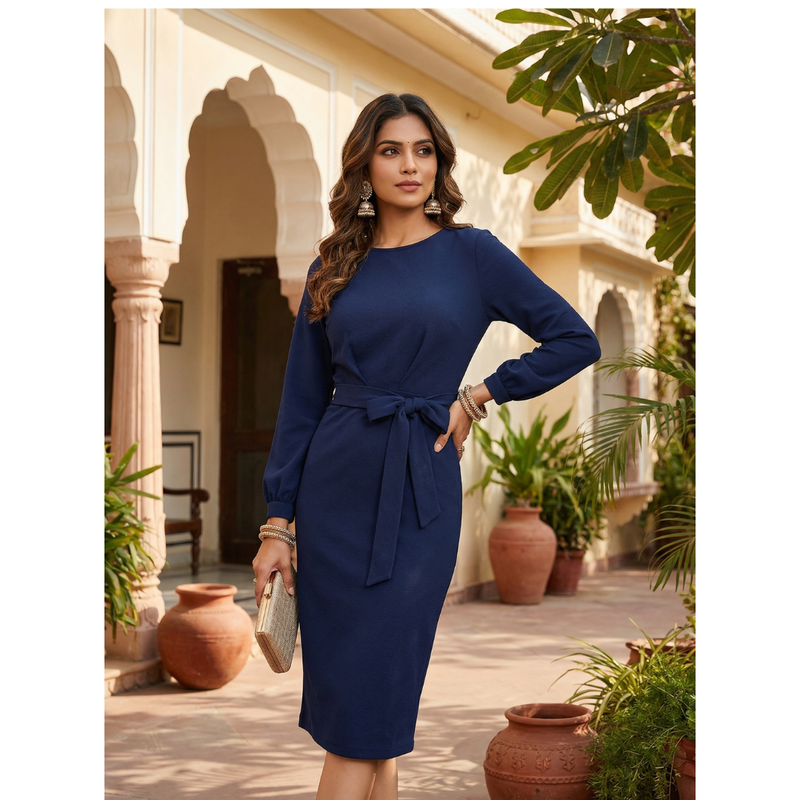 Chic Tie-Waist Bodycon Dress-DNK