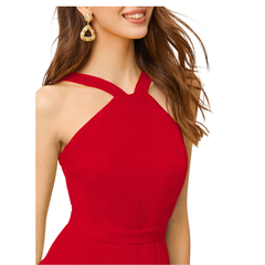Scarlet Halter Fit & Flare Dress -DNK