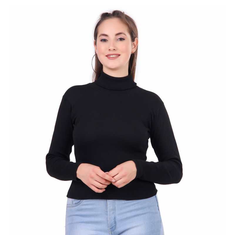 Slim-Fit Turtleneck Top-DZ 14