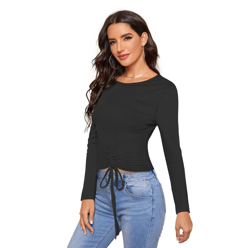 Classic Black Cinched Front Top-DNK