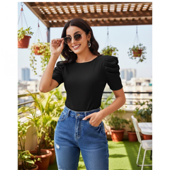 Sunset Glow Ruched Sleeve Tee -DNK