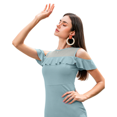 Ocean Mist Ruffle Mermaid Dress -DNK