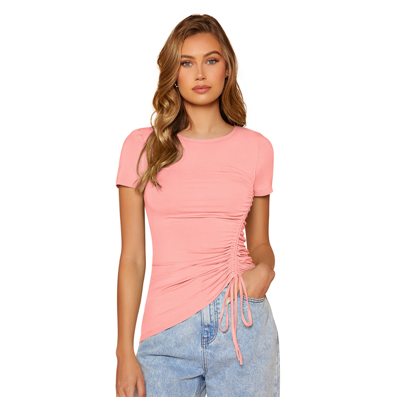 Ruched Drawstring Fitted TOP