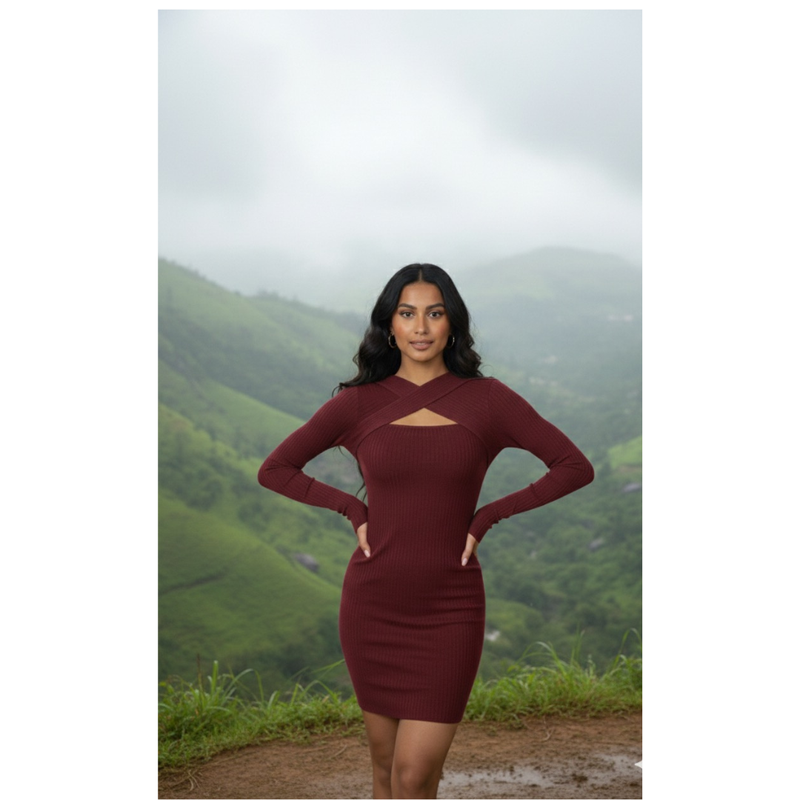 Sweetheart Cut-Out Dress-DZ19