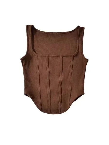 Square Neck Hanky Hem Tank Top DZ-6