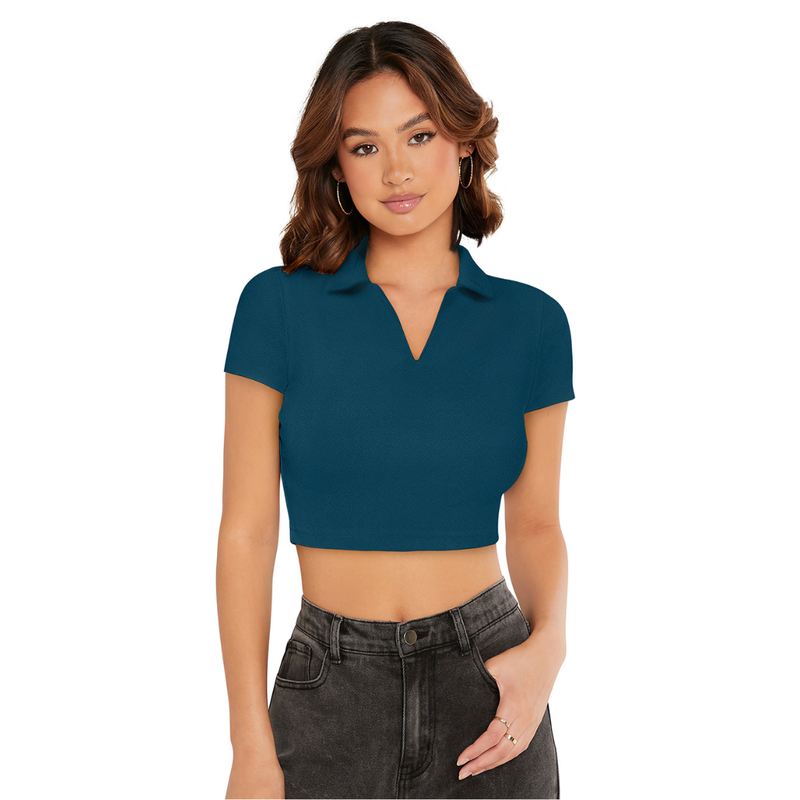 Urban Chic Polo Crop Top