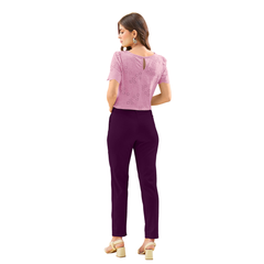 Classic Plum Ankle Length Trousers-DNK