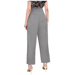 Charcoal Grey Formal Wide-Leg Pants-DNK