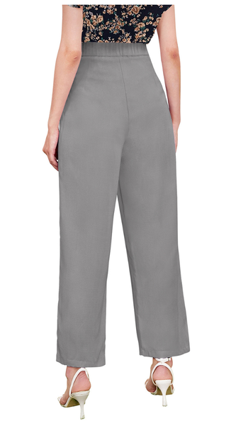 Charcoal Grey Formal Wide-Leg Pants