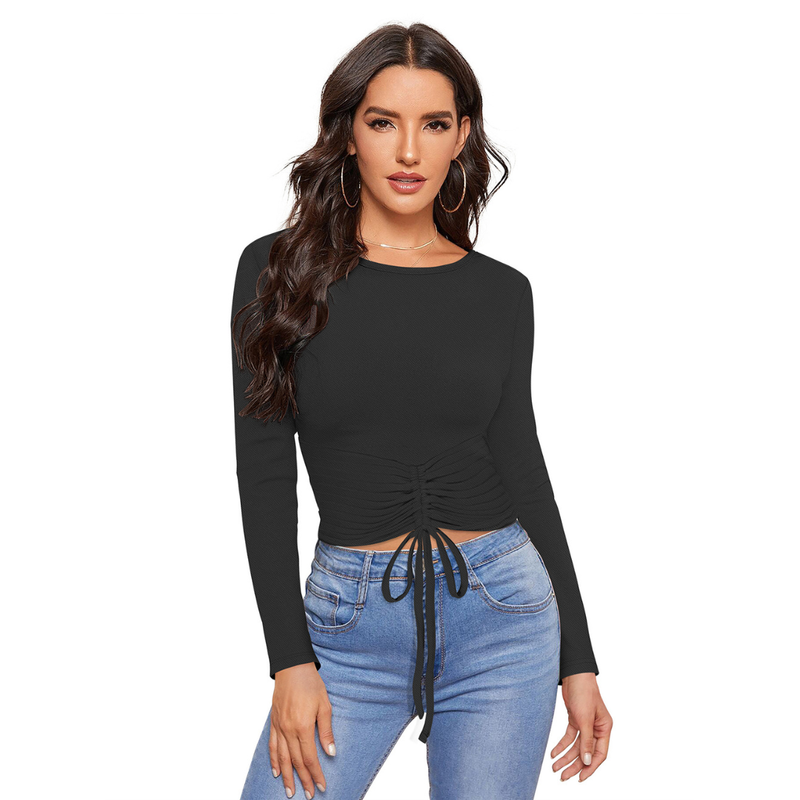 Classic Black Cinched Front Top-DNK