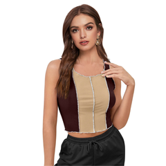 Latte Swirl Stitch Crop Top