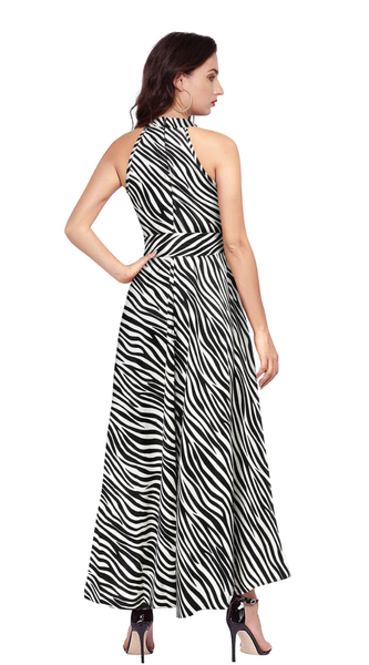 Bold Animal Print Sleeveless Party Dress
