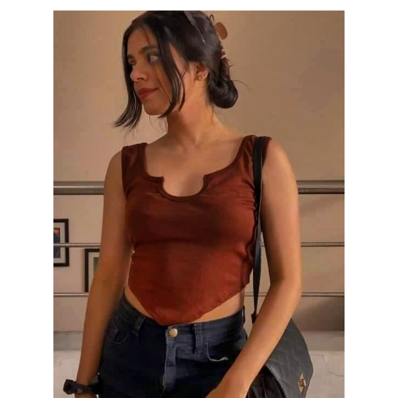 Sweetheart Neckline Sleeveless Tank Top – Elegant Tops DZ-1