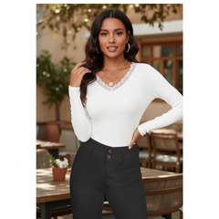 V-Neck Ribbed Top DNK