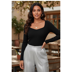Neck Ribbed Top