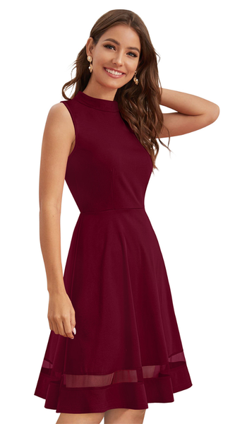 Berry Tone Bodycon Mini Dress – Slim Fit