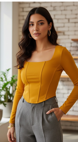 Chic Square Neck Corset Top – Trendy, Flattering & Stylish Bustier for Women DNK