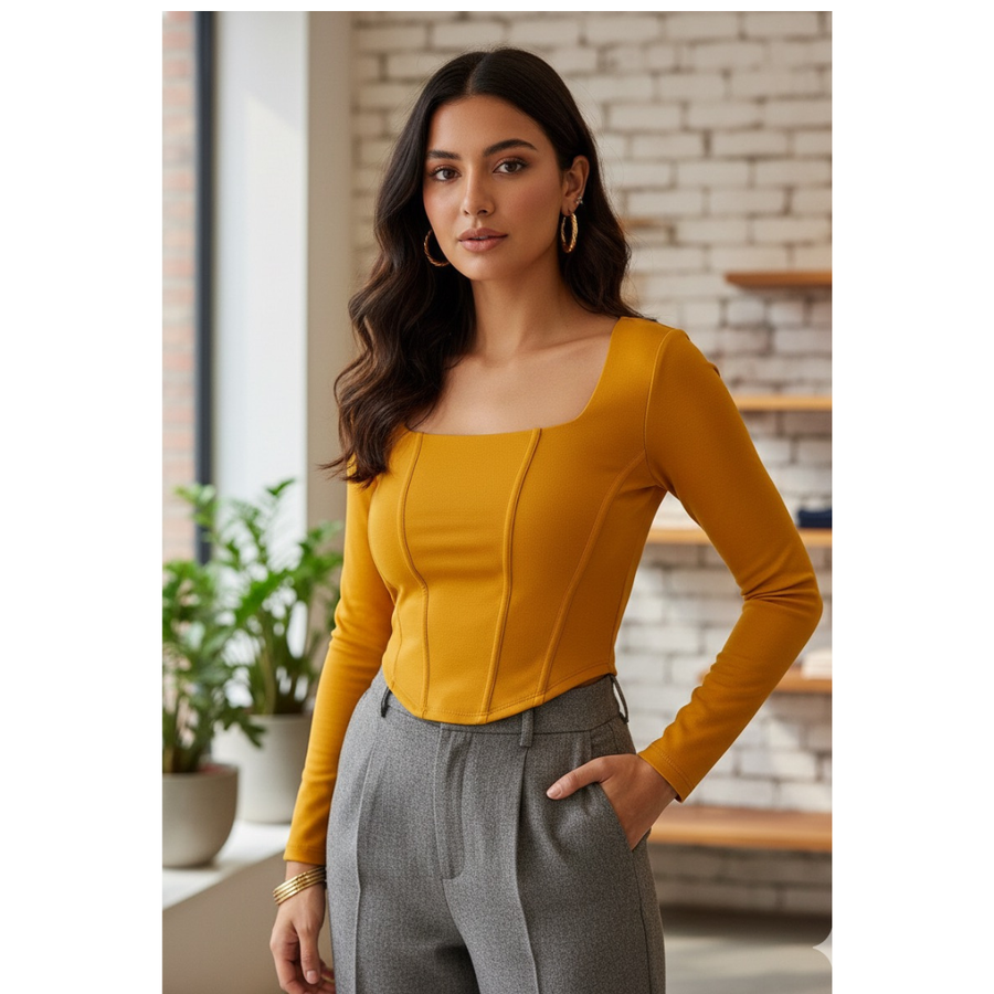 Chic Square Neck Corset Top