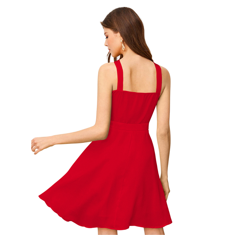 Scarlet Halter Fit & Flare Dress -DNK